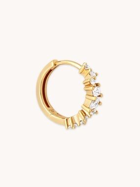 Astrid & Miyu CELESTIAL CRYSTAL 11.5MM HOOP IN GOLD